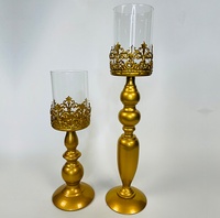 krislavender - Gold Hurricane Glass Candle Holder
