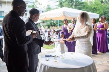 Bride and Groom Lighting the Unity Candle - Wedding Planner Atlanta GA - Kris Lavender